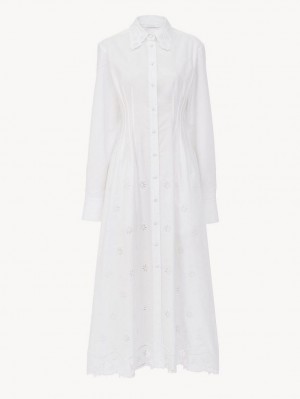 Vestido Chloe Long Shirt Branco | CHE-SR13831