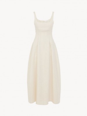 Vestido Chloe Sleeveless Midi Branco | CHE-SR13843