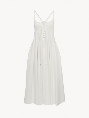 Vestido Chloe Sleeveless Midi Branco | CHE-SR13851