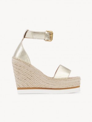 Wedge Chloe Glyn Espadrille Prateadas | CHE-SR14843