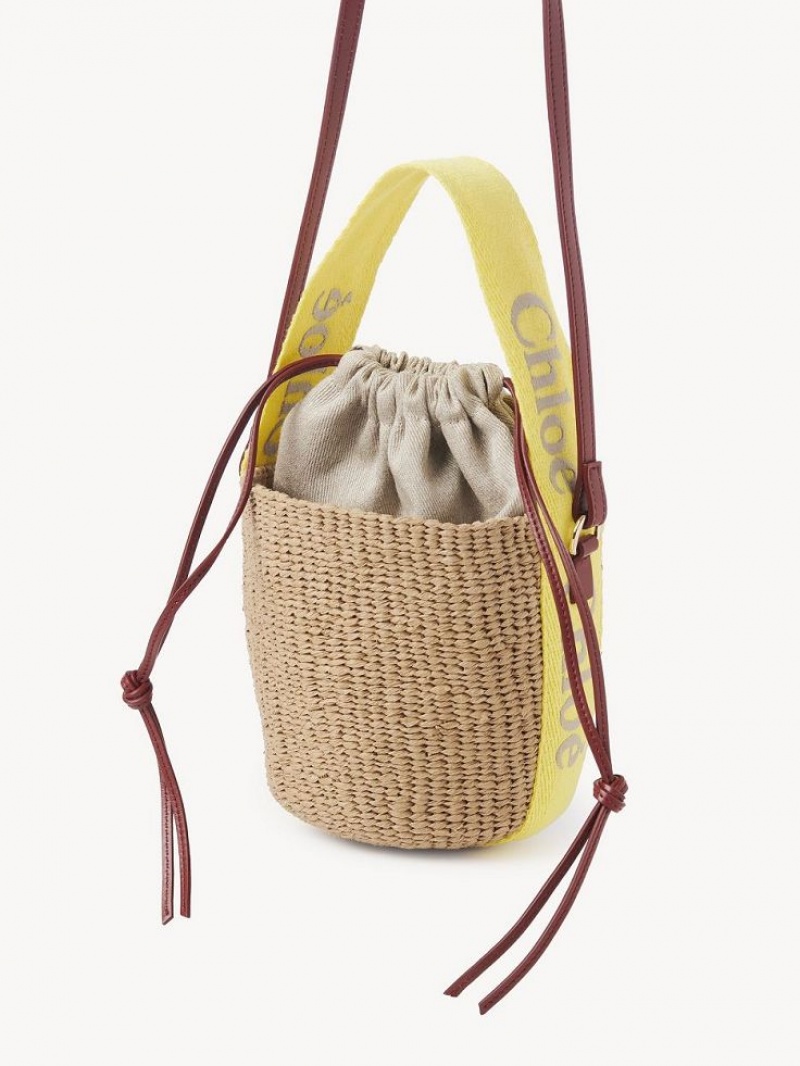 Baskets Chloe Small Woody Amarelas Bege | CHE-SR13644