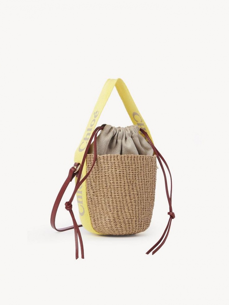 Baskets Chloe Small Woody Amarelas Bege | CHE-SR13644