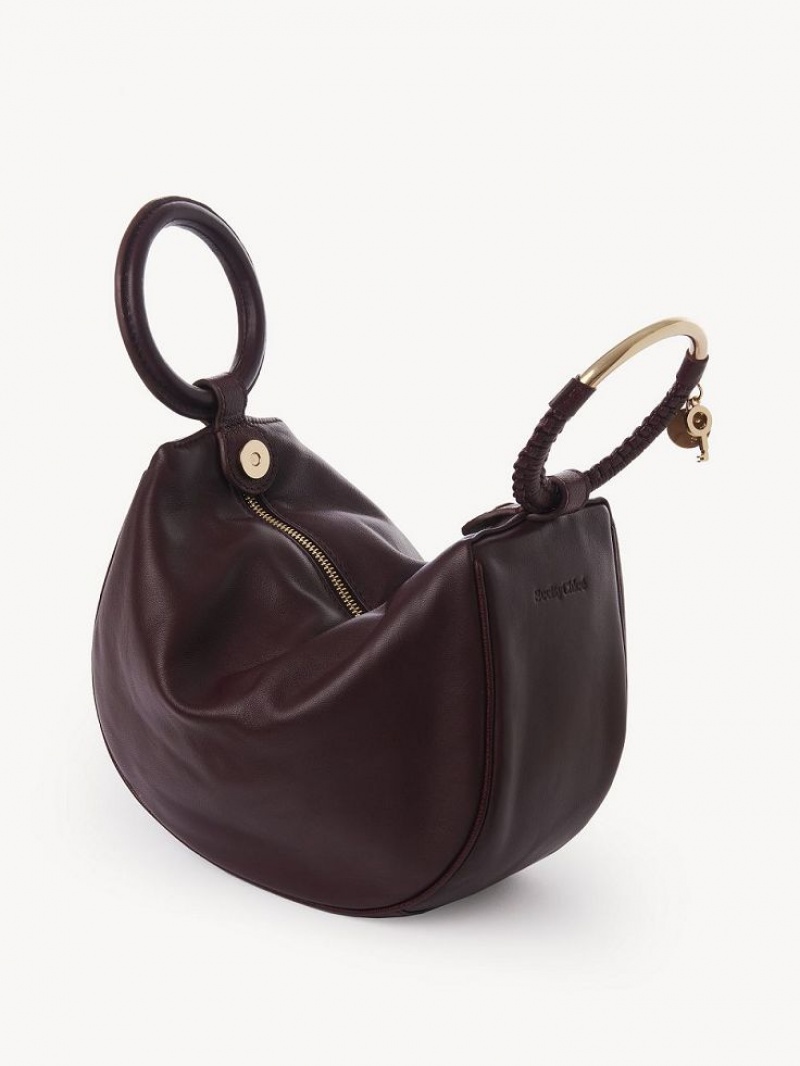 Bolsas Crossbody Chloe Hana Wristlet Bordeaux | CHE-SR14719