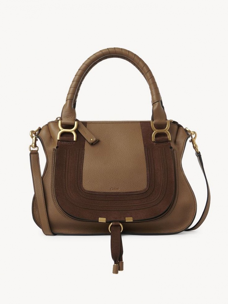 Bolsas Crossbody Chloe Marcie Double Carry Bege | CHE-SR13600