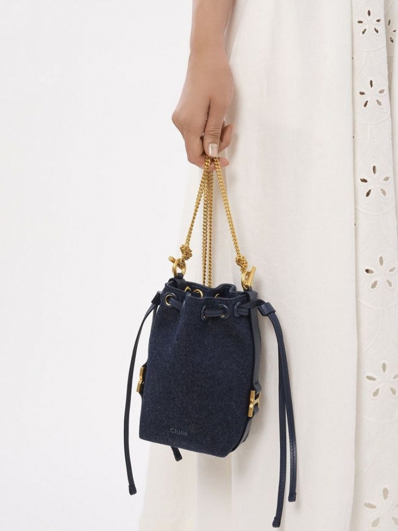 Bolsas Crossbody Chloe Marcie Micro Bucket Azuis | CHE-SR13612