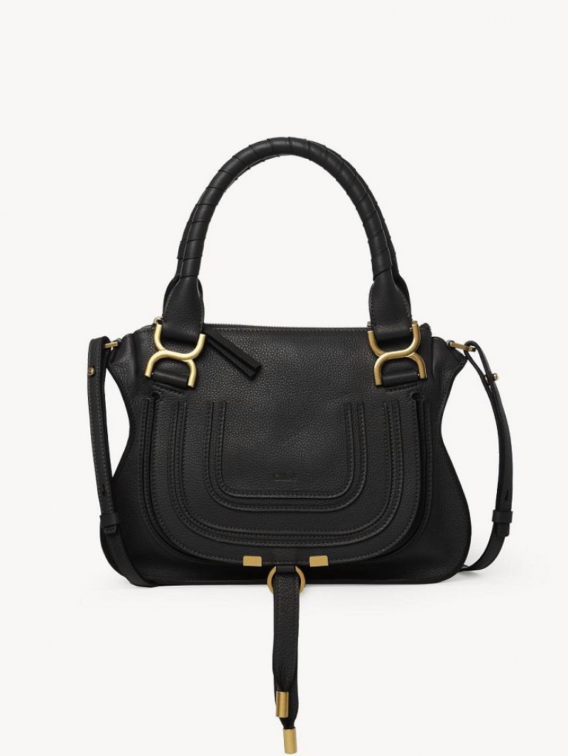 Bolsas Crossbody Chloe Marcie Small Double Carry Pretas | CHE-SR13543