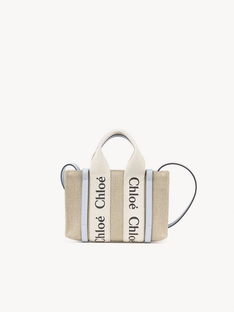 Bolsas Crossbody Chloe Mini Woody Branco Azuis | CHE-SR13506