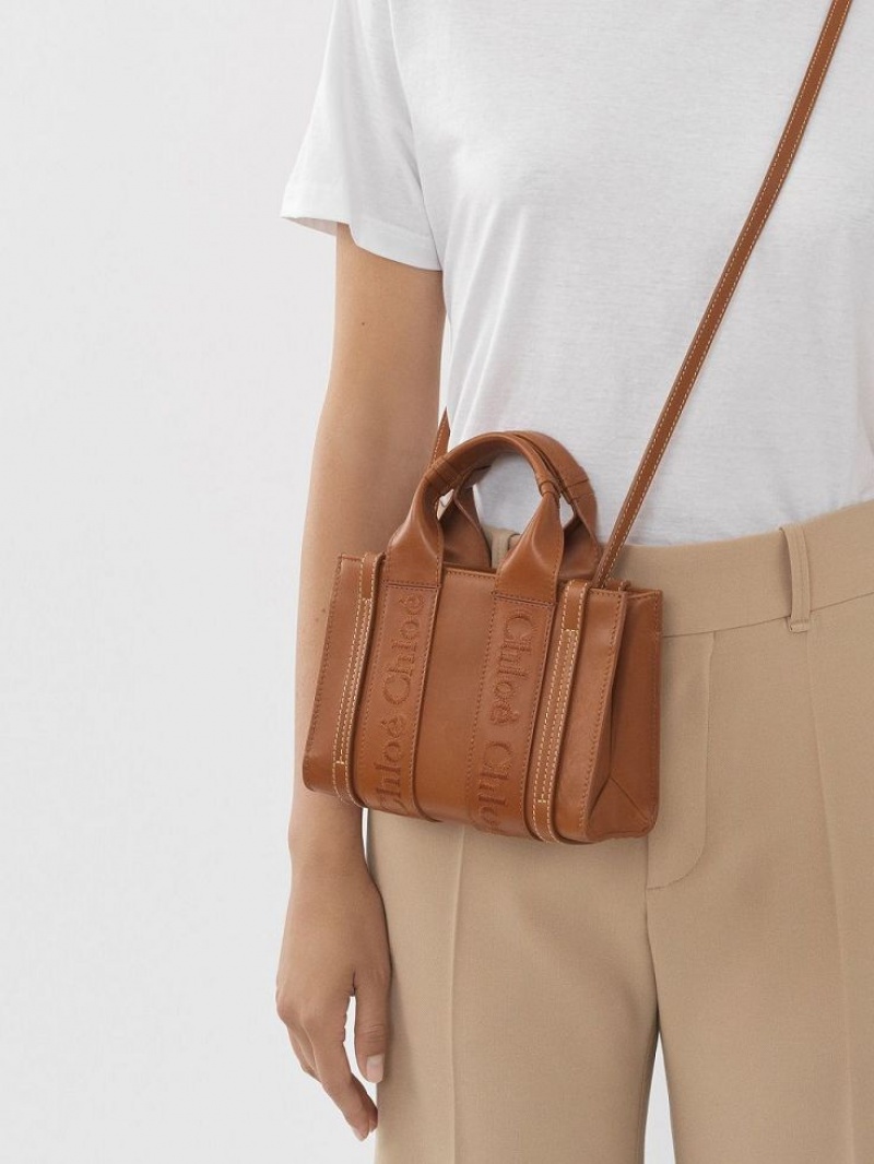 Bolsas Crossbody Chloe Mini Woody Marrom | CHE-SR13559