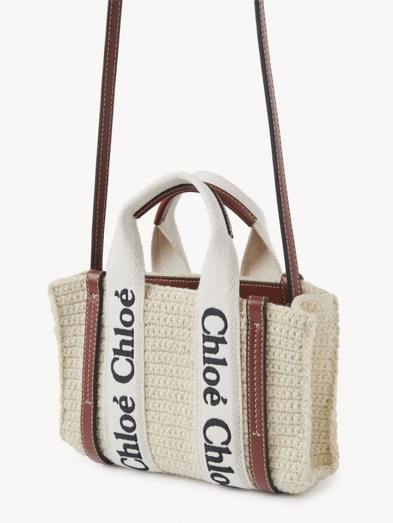 Bolsas Crossbody Chloe Mini Woody Marrom Bege | CHE-SR13585