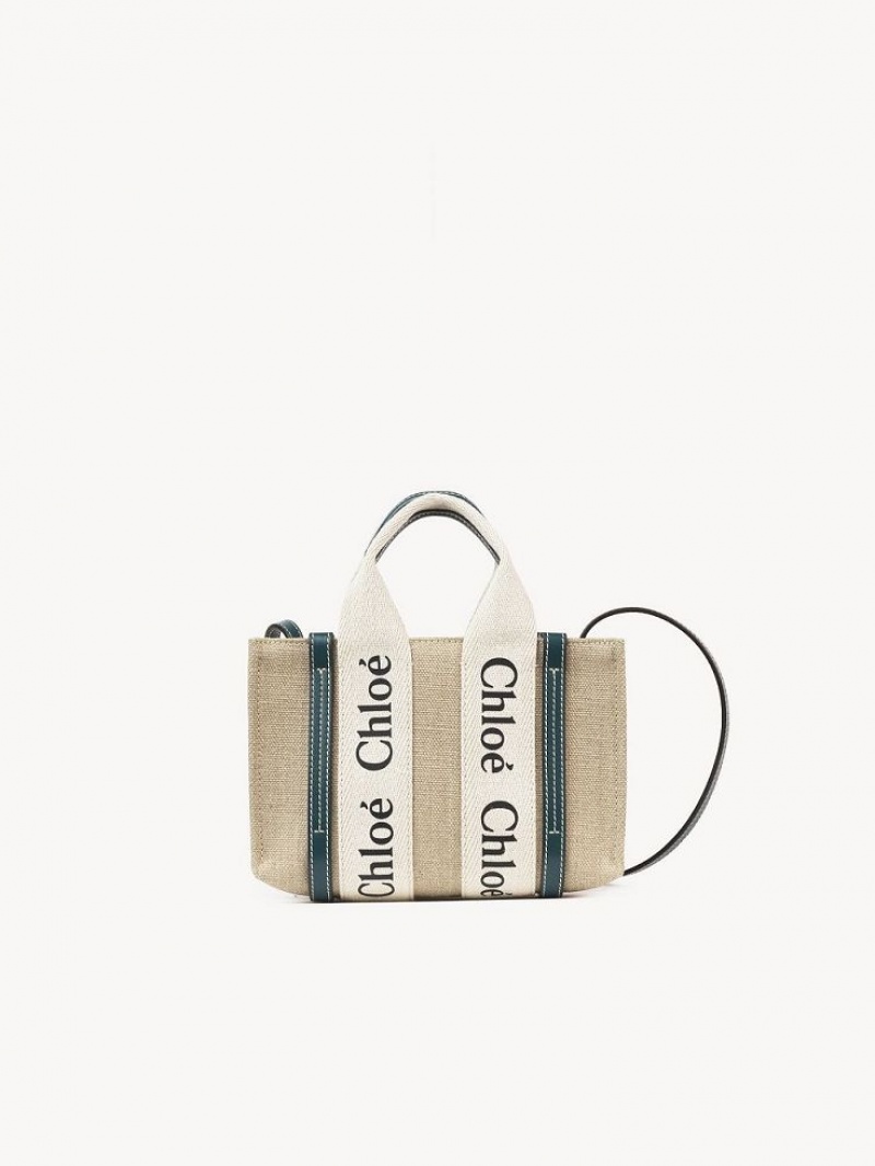 Bolsas Crossbody Chloe Mini Woody Turquesa Escuro | CHE-SR13500