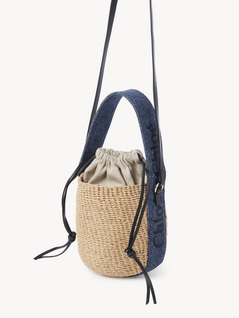 Bolsas Crossbody Chloe Small Woody Basket Azuis | CHE-SR13608