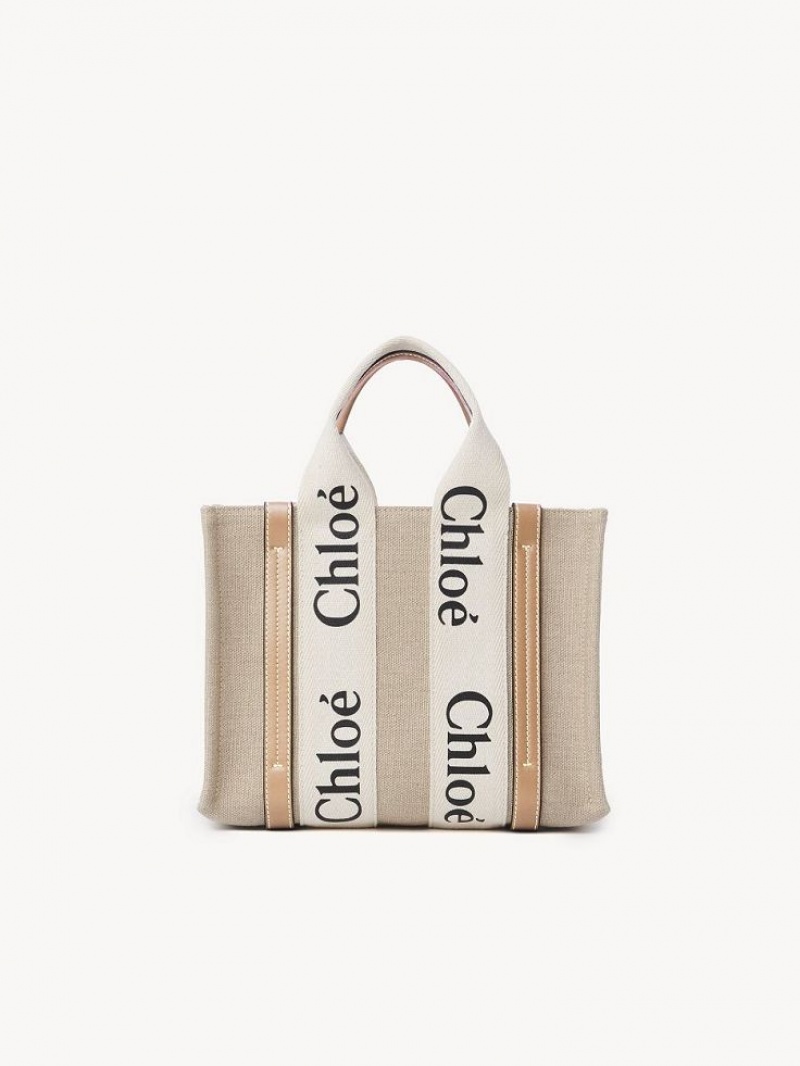 Bolsas Crossbody Chloe Small Woody Branco Bege | CHE-SR13490