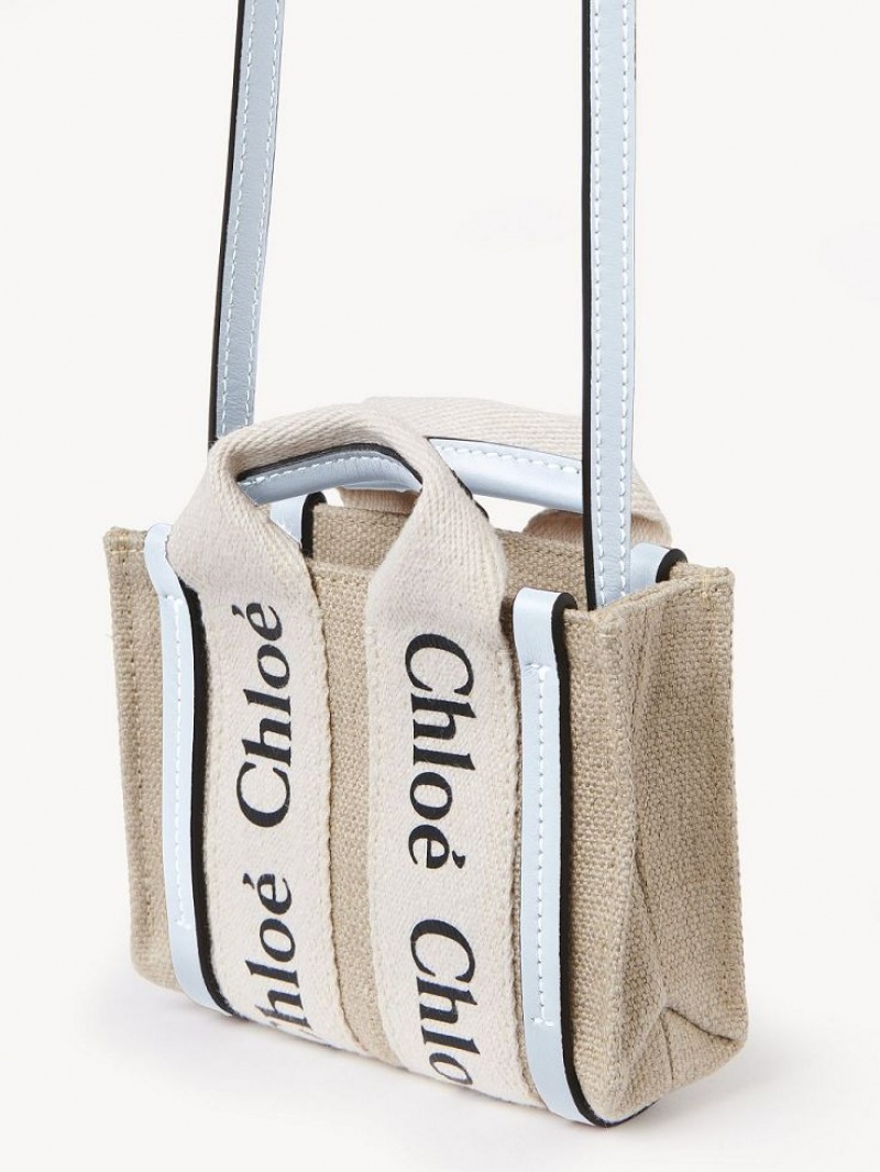 Bolsas Crossbody Chloe Woody Nano Branco Azuis | CHE-SR13494