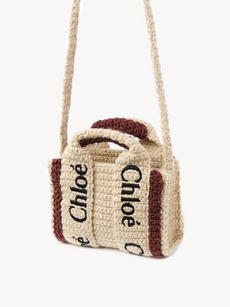 Bolsas Crossbody Chloe Woody Nano Marrom Bege | CHE-SR13524