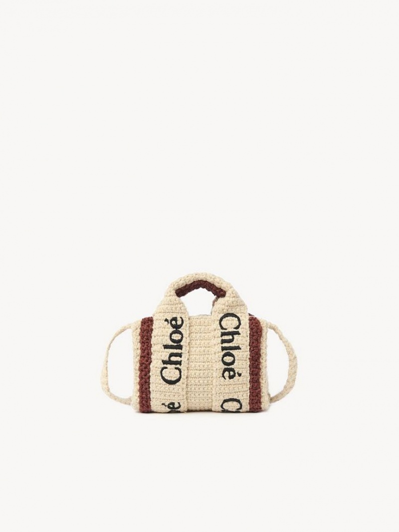 Bolsas Crossbody Chloe Woody Nano Marrom Bege | CHE-SR13524