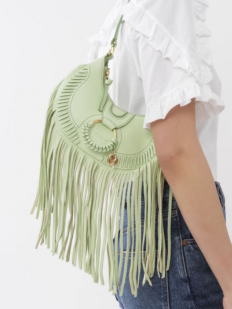 Bolsas De Ombro Chloe Hana Half Moon Verdes | CHE-SR14660