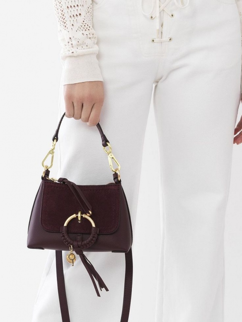 Bolsas De Ombro Chloe Joan Mini Bordeaux | CHE-SR14634