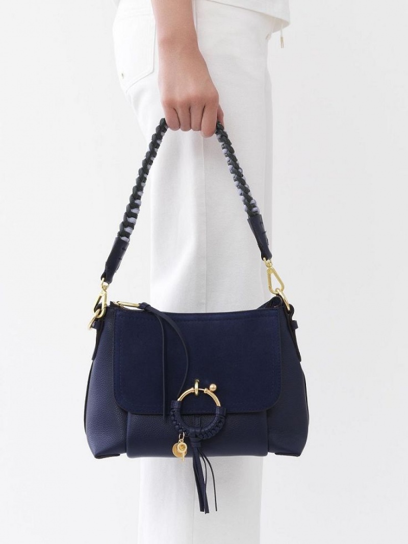 Bolsas De Ombro Chloe Joan Small Azul Marinho | CHE-SR14647