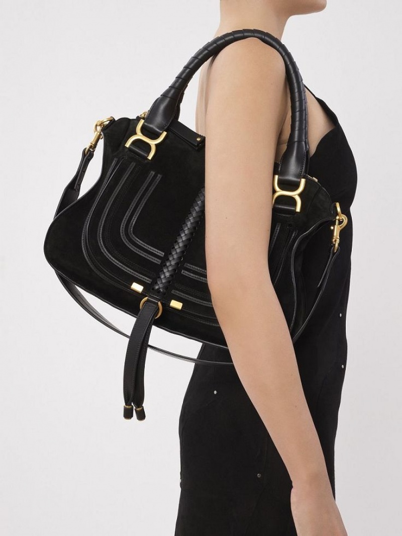 Bolsas De Ombro Chloe Marcie Double Carry Pretas | CHE-SR13438