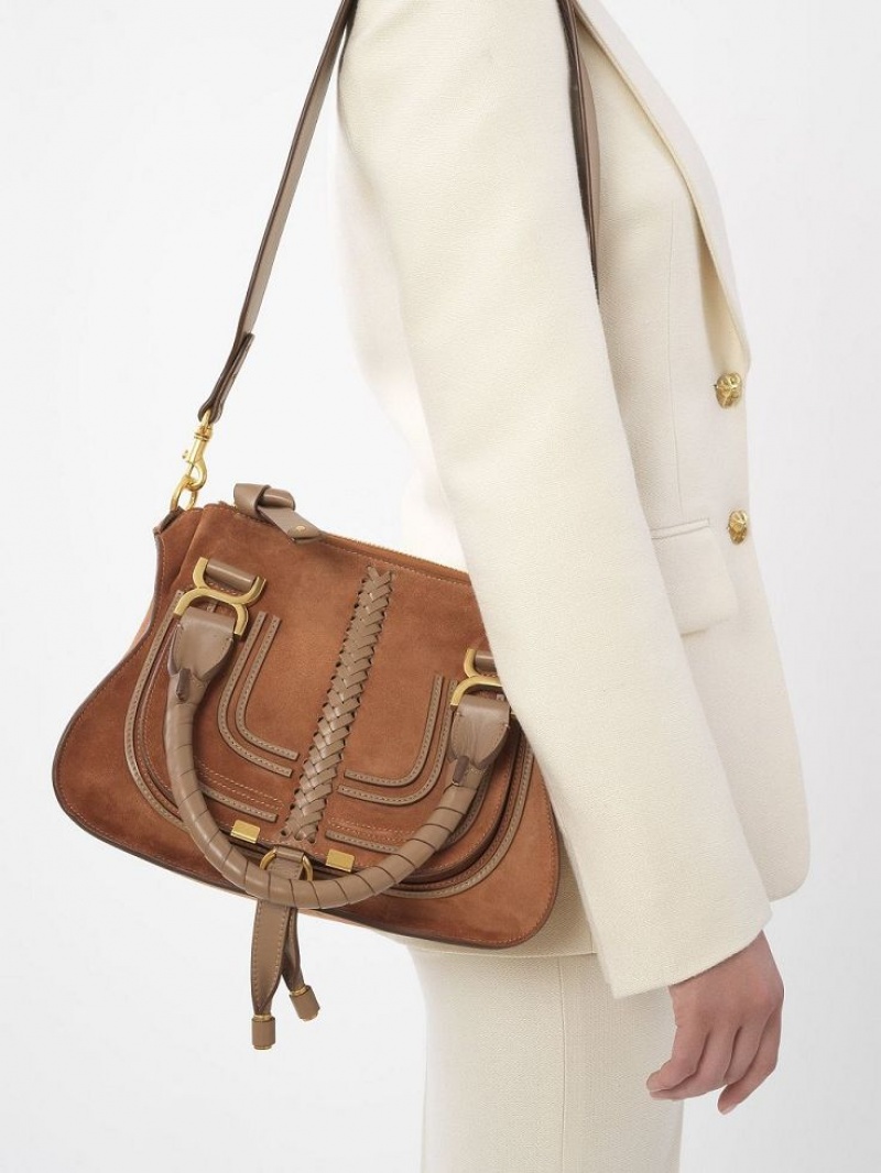 Bolsas De Ombro Chloe Marcie Small Double Carry Marrom | CHE-SR13440