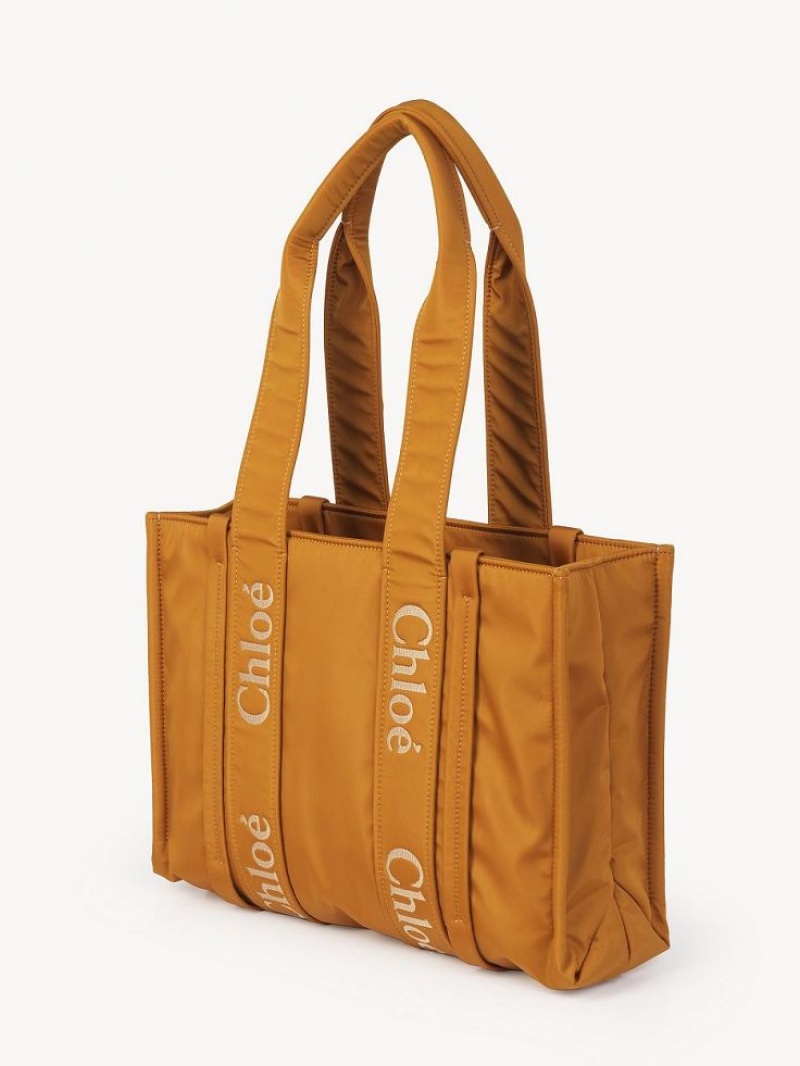 Bolsas De Ombro Chloe Medium Woody Amarelas | CHE-SR13411