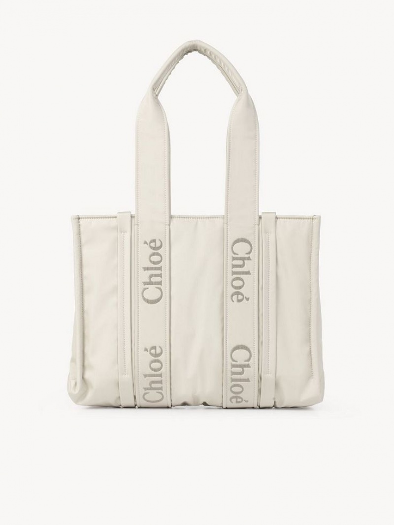 Bolsas De Ombro Chloe Medium Woody Branco | CHE-SR13410