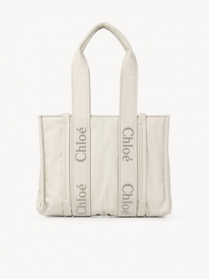 Bolsas De Ombro Chloe Medium Woody Branco | CHE-SR13410