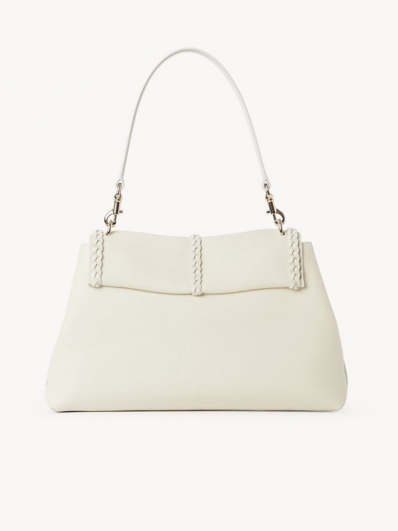 Bolsas De Ombro Chloe Penelope Medium Soft Branco | CHE-SR13426