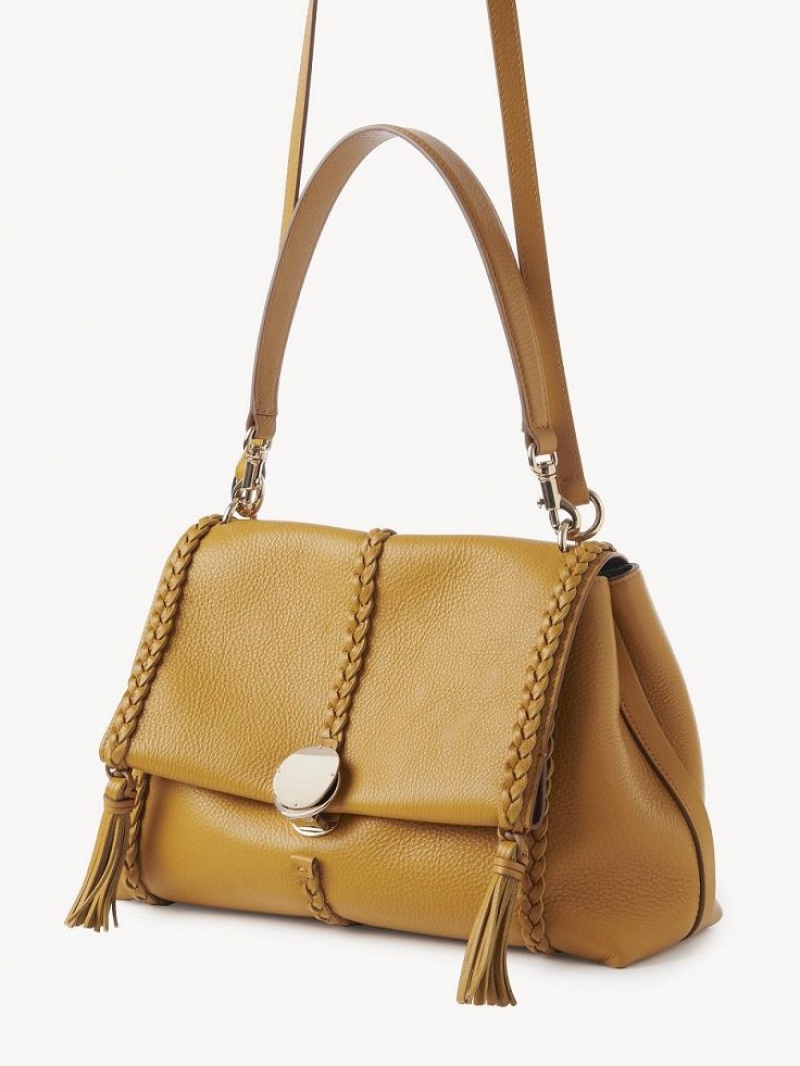 Bolsas De Ombro Chloe Penelope Medium Soft Douradas | CHE-SR13444