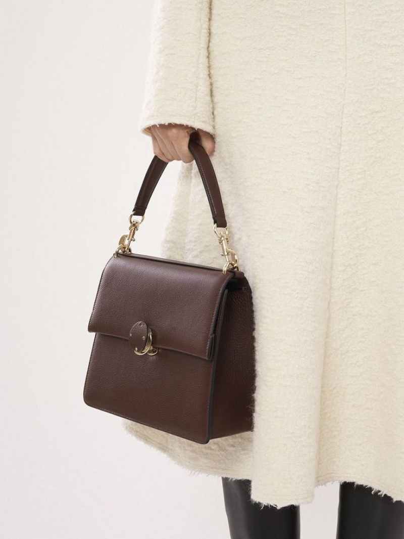 Bolsas De Ombro Chloe Penelope Medium Top Handle Chocolate | CHE-SR13443