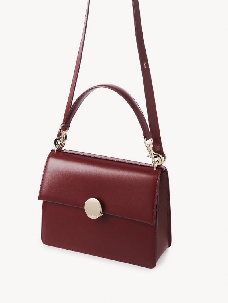 Bolsas De Ombro Chloe Penelope Medium Top Handle Vermelhas Escuro | CHE-SR13447