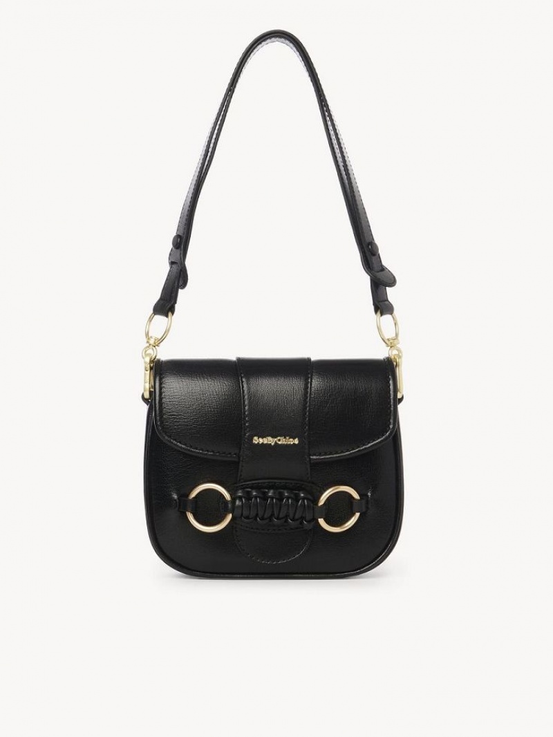 Bolsas De Ombro Chloe Saddie Satchel Pretas | CHE-SR14631