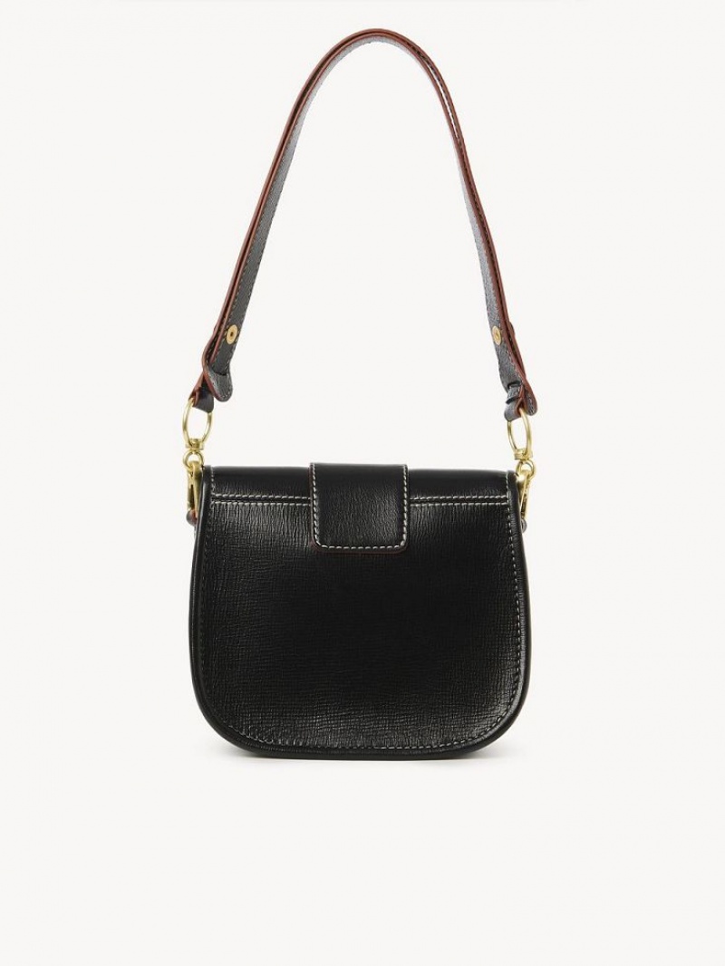 Bolsas De Ombro Chloe Saddie Satchel Pretas | CHE-SR14665