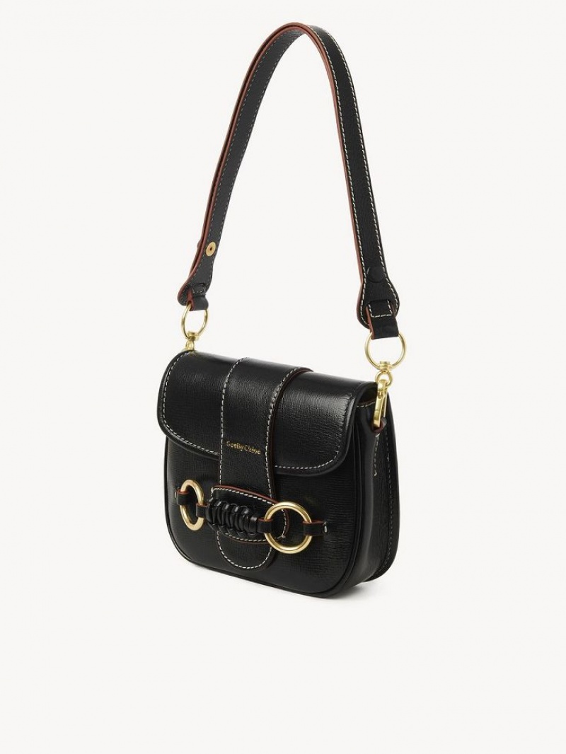 Bolsas De Ombro Chloe Saddie Satchel Pretas | CHE-SR14665