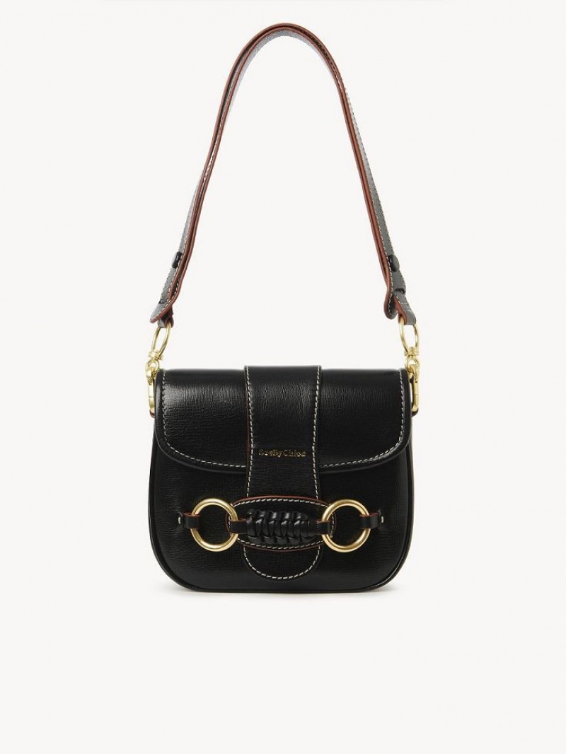 Bolsas De Ombro Chloe Saddie Satchel Pretas | CHE-SR14665