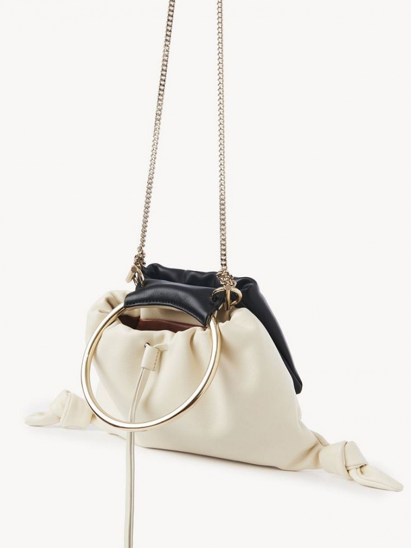 Bolsas Mini Chloe Arlène Pouch Branco Pretas | CHE-SR13739