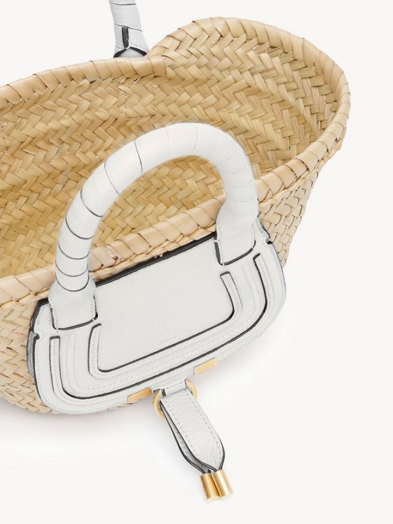 Bolsas Mini Chloe Marcie Basket Branco | CHE-SR13662