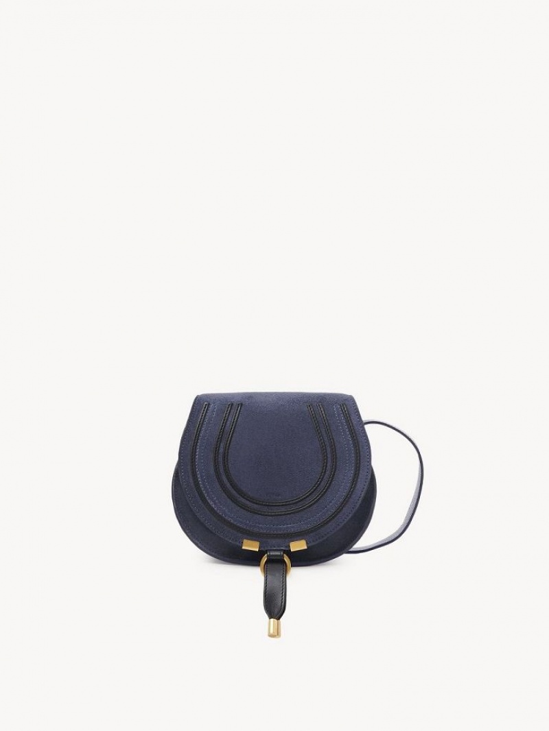 Bolsas Mini Chloe Marcie Small Saddle Cinzentas Escuro Azul Marinho | CHE-SR13685