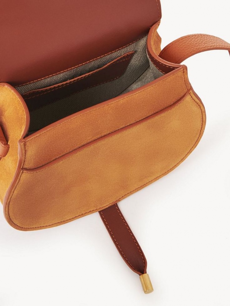 Bolsas Mini Chloe Marcie Small Saddle Laranja | CHE-SR13668