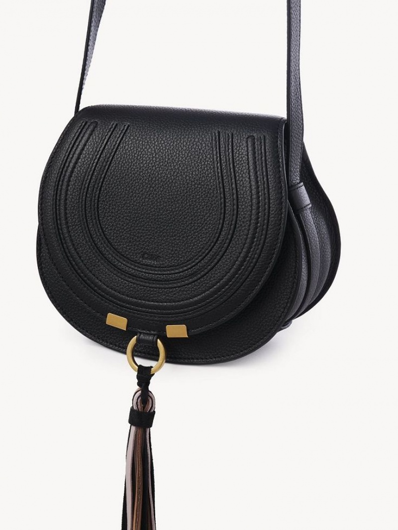 Bolsas Mini Chloe Marcie Small Saddle Pretas | CHE-SR13663