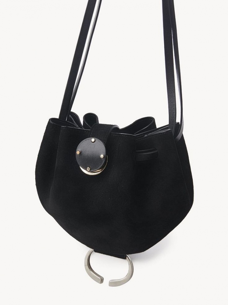 Bolsas Mini Chloe Round Pouch Pretas | CHE-SR13708