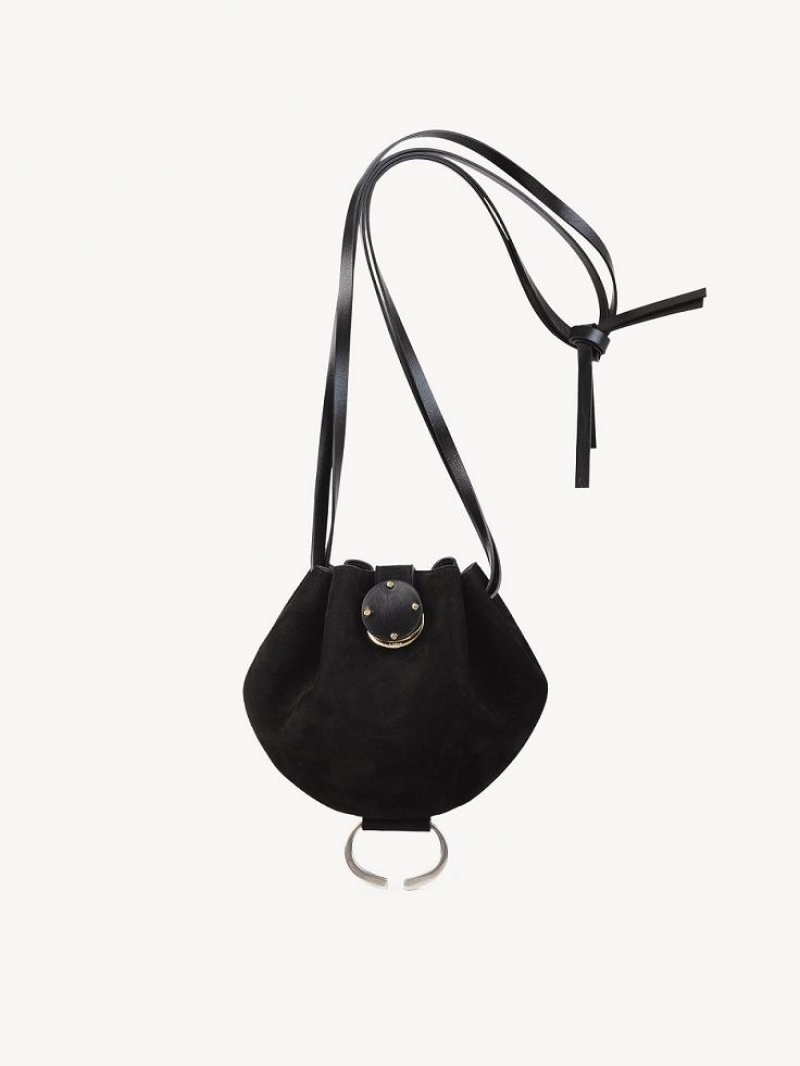 Bolsas Mini Chloe Round Pouch Pretas | CHE-SR13708