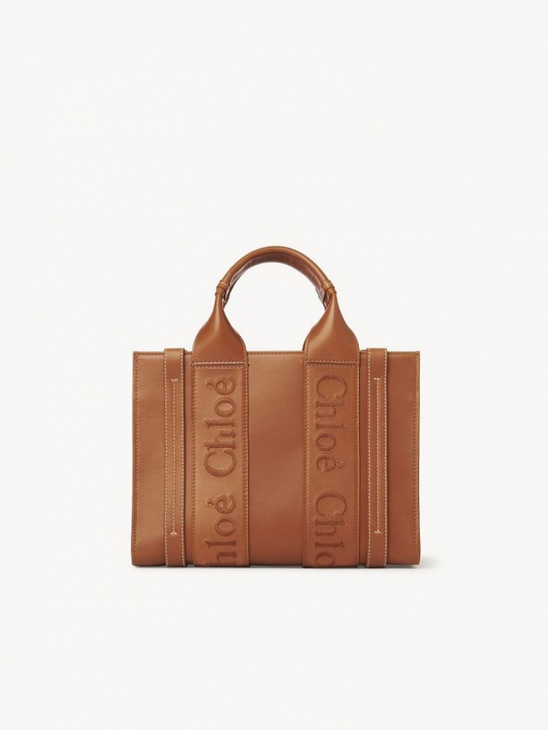 Bolsas Mini Chloe Small Woody Tote Marrom | CHE-SR13688