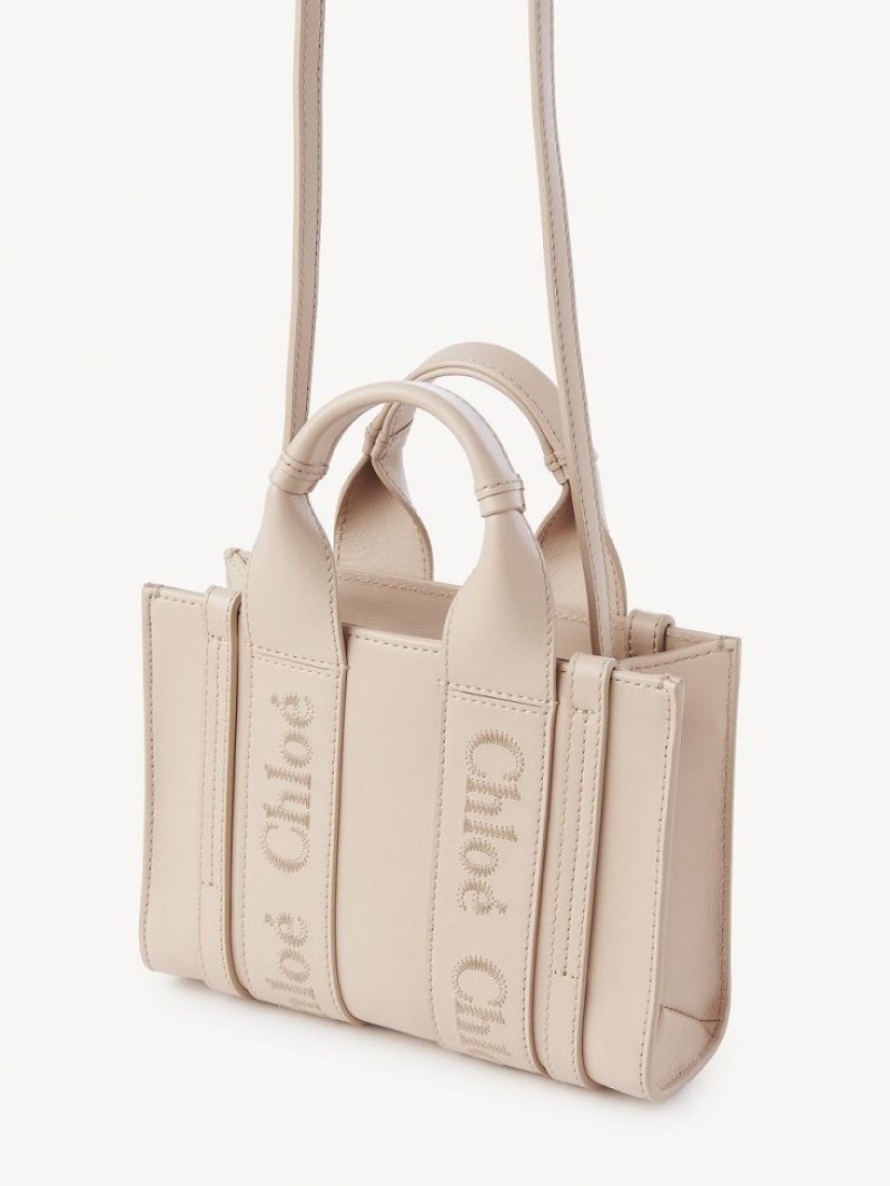 Bolsas Mini Chloe Woody Tote 1 Rosa | CHE-SR13689