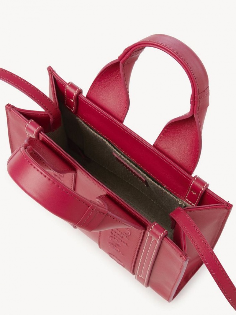 Bolsas Mini Chloe Woody Tote 1 Rosa | CHE-SR13700