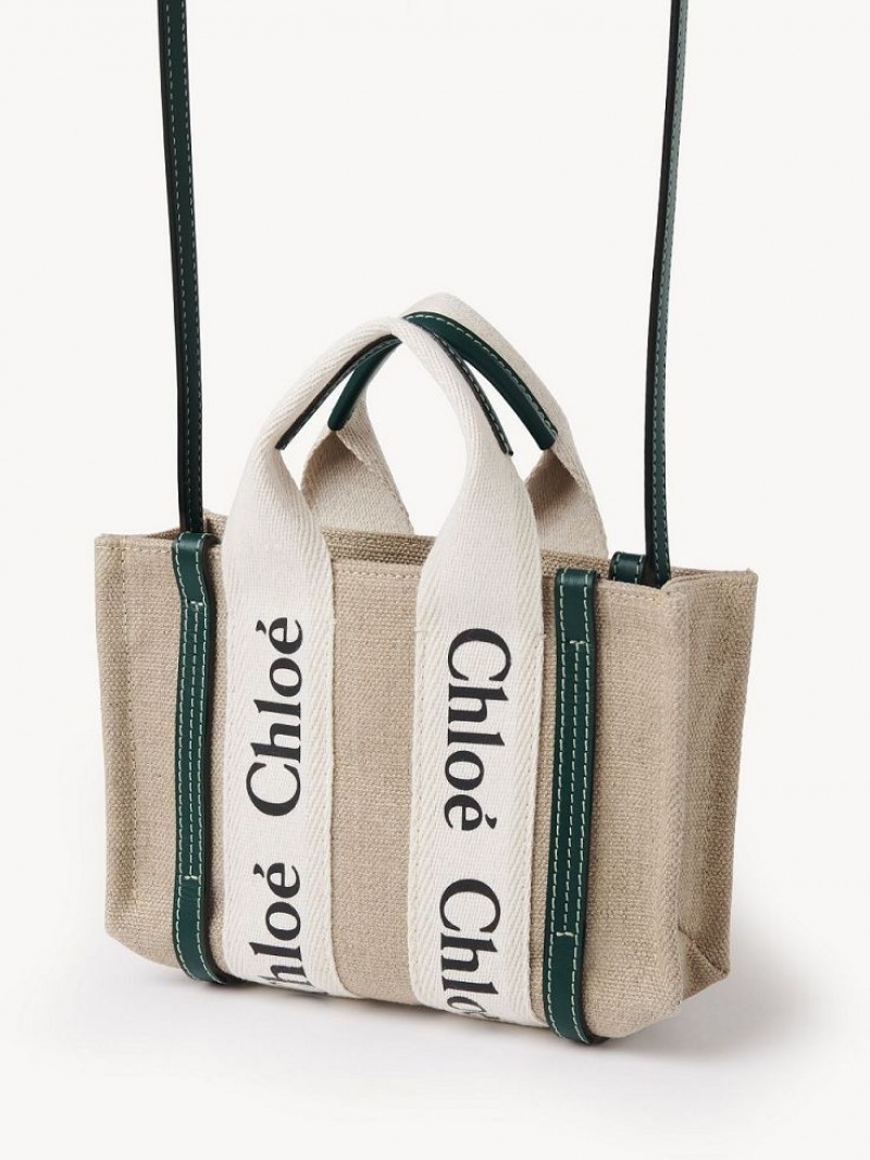 Bolsas Mini Chloe Woody Tote 3 Turquesa Escuro | CHE-SR13722