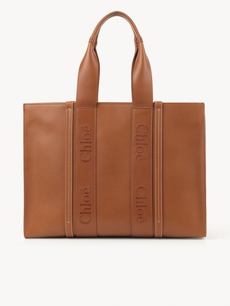 Bolsas Tote Chloe Large Woody Marrom | CHE-SR13348