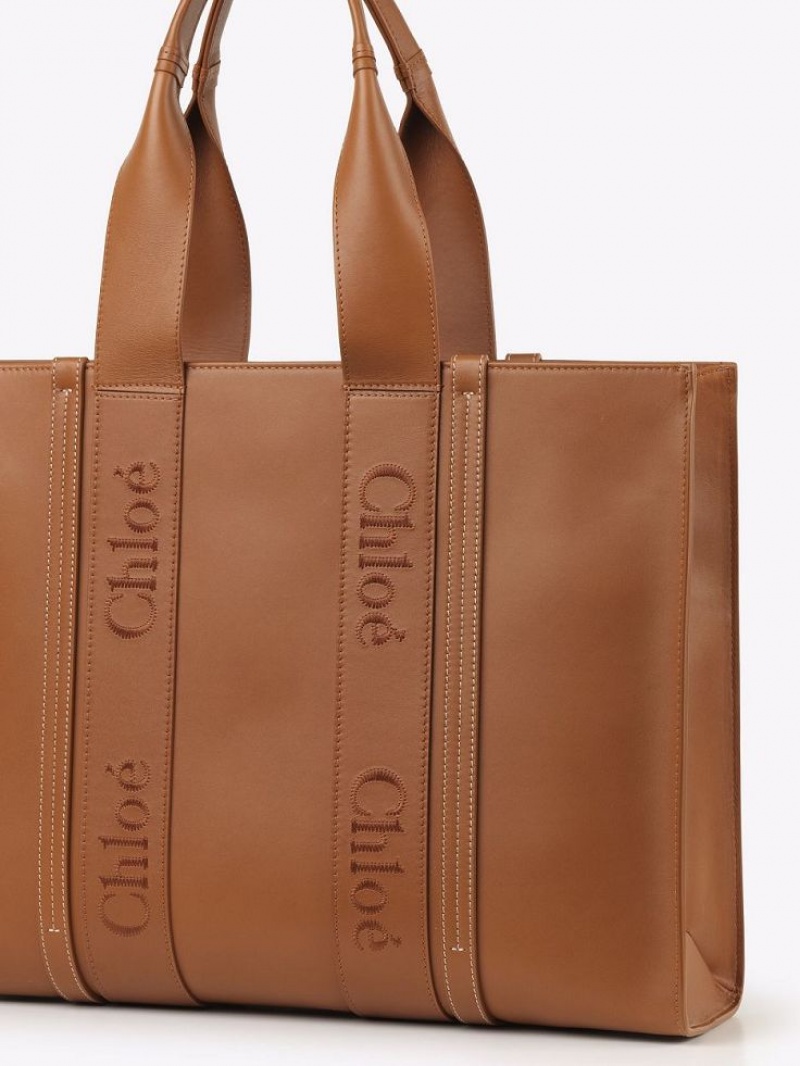 Bolsas Tote Chloe Large Woody Marrom | CHE-SR13348