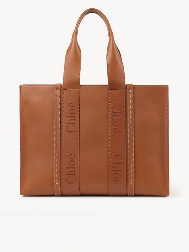 Bolsas Tote Chloe Large Woody Marrom | CHE-SR13348