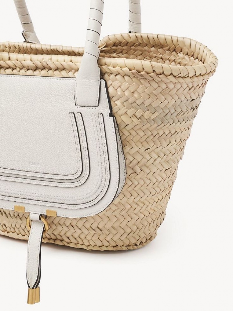 Bolsas Tote Chloe Medium Marcie Basket Branco | CHE-SR13291